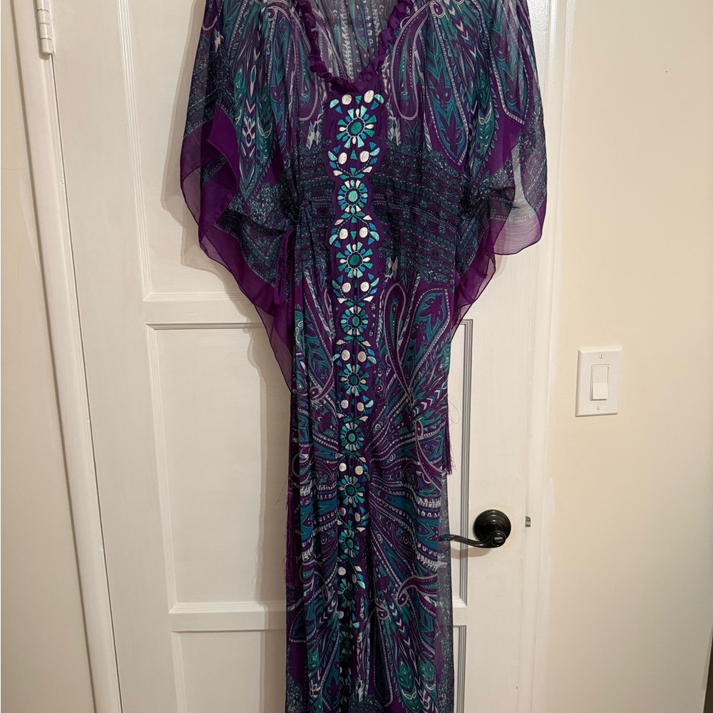 Kas New York Caftan Cover Up Purple & Teal